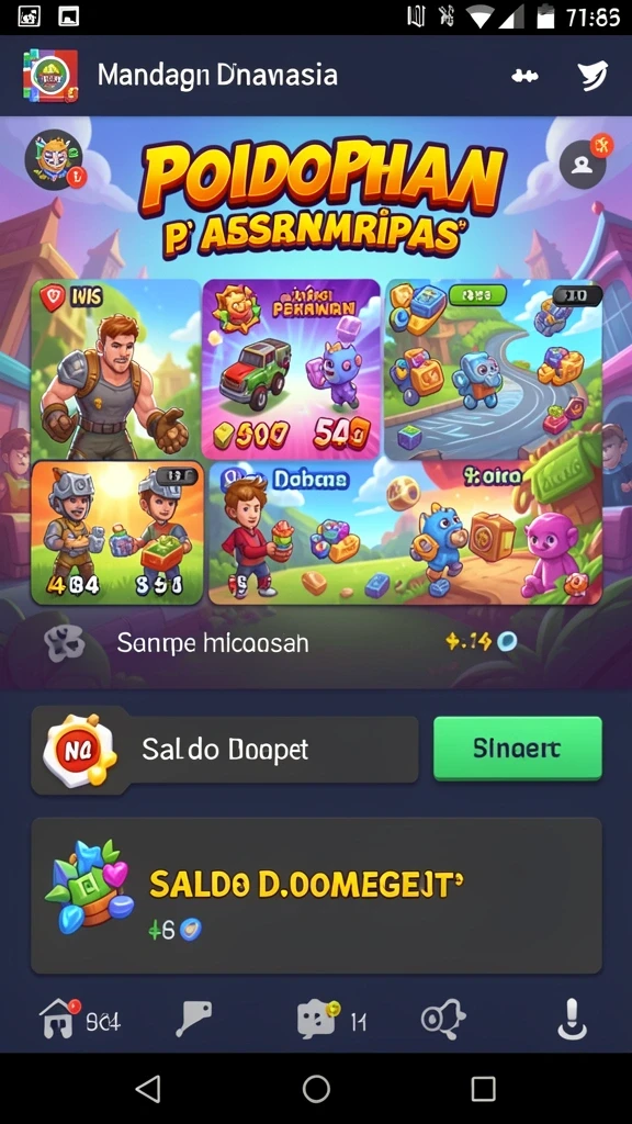 Screenshot menunjukkan tampilan utama aplikasi DULTOGEL.