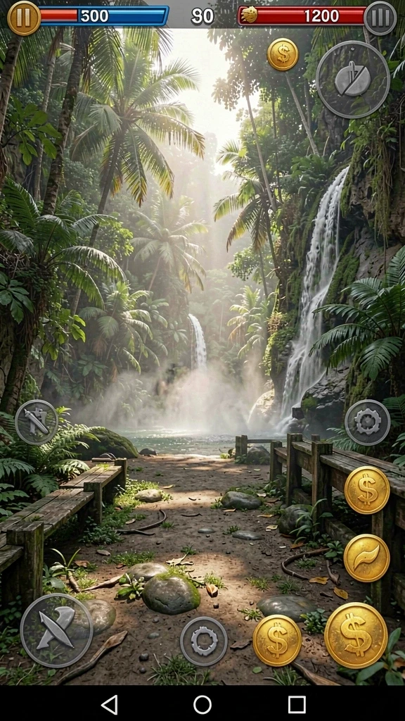 Tampilan awal game dengan karakter utama.